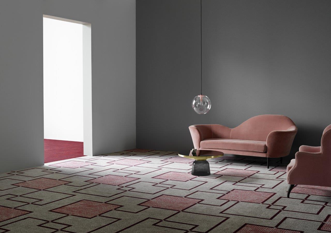 Trendy we wnętrzach - wiosenno-letnie motywy Trend Geometria i pastele EGE fot. Carpet Studio