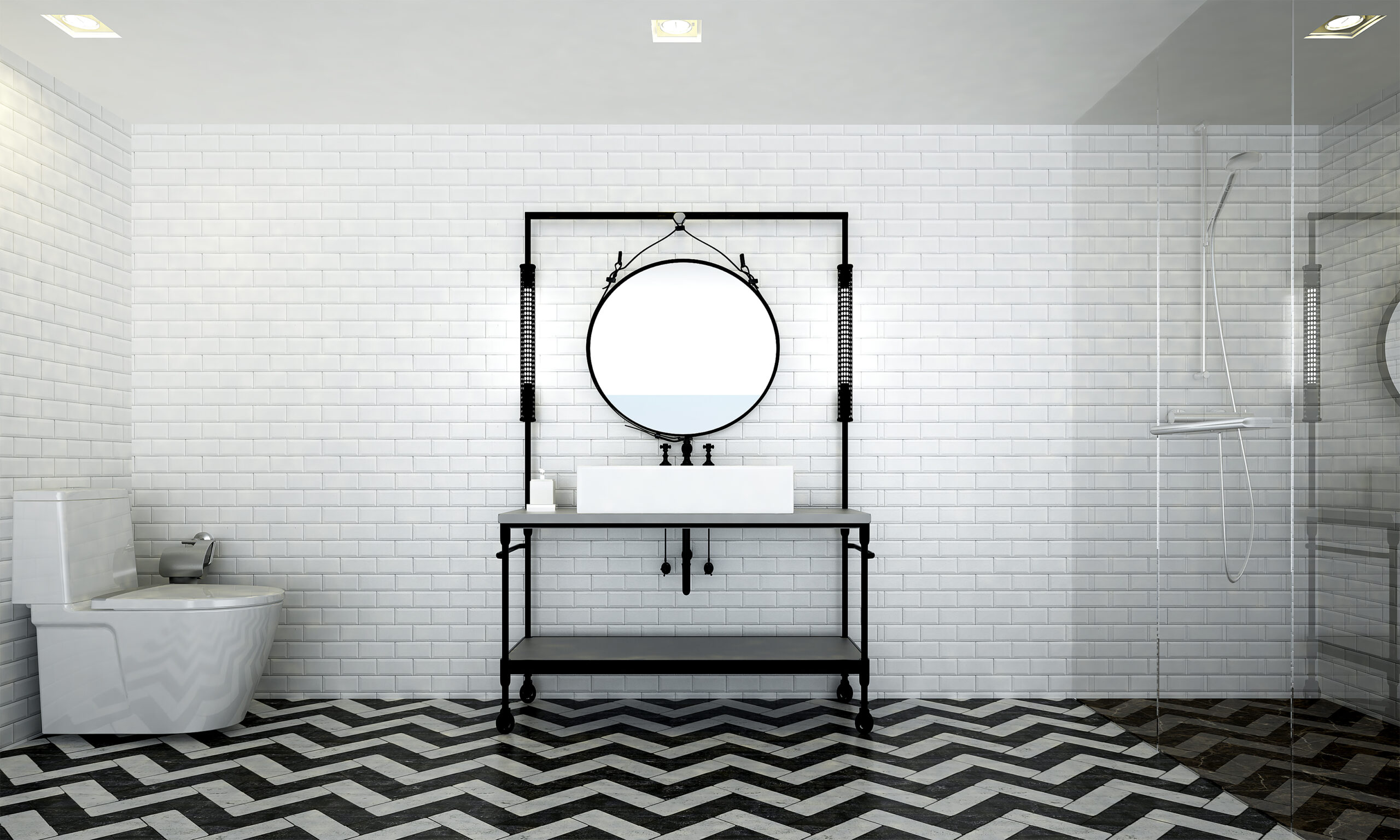 Biało-czarna łazienka - jak ją zaaranżować? lazienka scaled